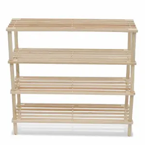 Berkfield 4-Tier Shoe Racks 2 pcs Solid Fir Wood