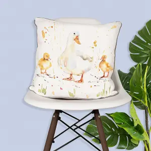 Country Life Ducks Filled Decorative Throw Scatter Cushion - 43 x 43cm - Set of 2