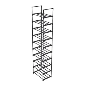 10 Tier Black Metal Shoe Rack Shoe Storage Organizer Shoe Shelf