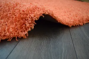 Orange Thick Shaggy Rug - California - 140x200cm (4'6" x 6'6")