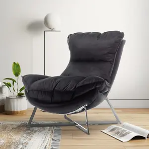 Velvet Black Pierina Accent Chair