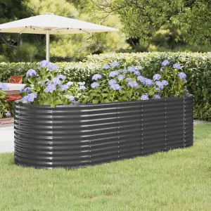 Berkfield Garden Planter Powder-coated Steel 249x100x68 cm Anthracite