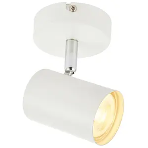 LED Adjustable Ceiling SpotLight Matt White Single GU10 Dimmable DownLight