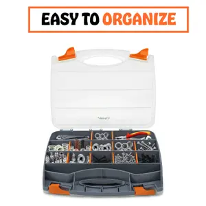 32 Compartment Double Sided Storage Box Tool Organiser Carry Case for Screws & Small Parts