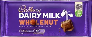 Cadbury Dairy Milk Whole Nut Chocolate Bar 120G 3619