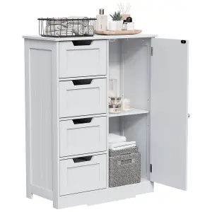 Hayle Matt White Freestanding Single Bathroom Drawer cabinet (H) 810mm (W) 600mm