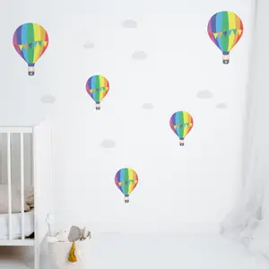 Hot Air Balloons & Clouds Wall Sticker