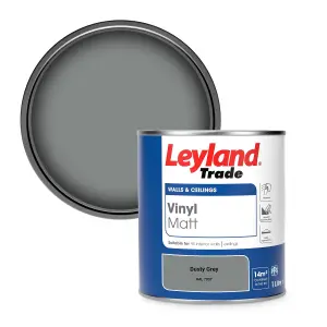 Leyland Trade Vinyl Matt Walls & Ceilings Emulsion Paint Dusty Grey (RAL 7037) 1L