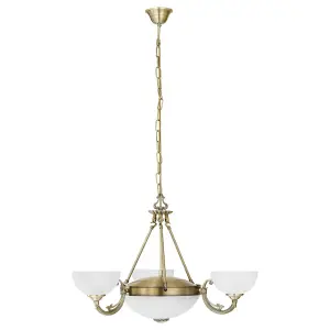 Pendant Ceiling Light Colour Bronzed Shade White Satin Glass Bulb E14 E27 3x40W 2x60W