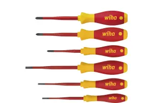 Wiha Phillips Slotted Pozidrive 6pc Screwdriver Set 1000v VDE Electrician 38362