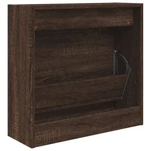 Berkfield Shoe Cabinet Brown Oak 60x21x57 cm Engineered Wood