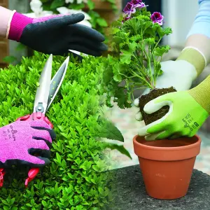 Showa Floreo 370 Gardening Gloves - Lightweight Multipurpose Outdoor Garden Gloves with Nitrile Easy Grip Coating - Medium, Blue