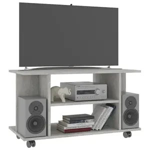 Berkfield TV Cabinet with Castors Concrete Grey 80x40x40 cm Engineered Wood