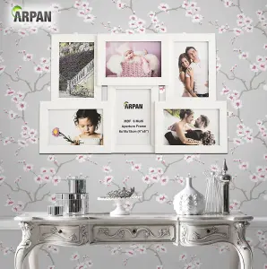 ARPAN Collage Multiple Picture Frames for 6 Photos in 4 x 6 Inches Wooden, MDF Wall Mounting Frame (White)