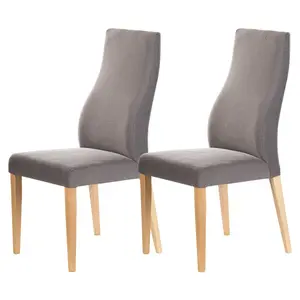 Feodosiy Upholstered Dining Chair (Set of 2) Dark Grey / Beech