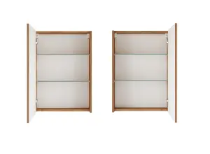 Mirror Bathroom Cabinet Mirrored Wall Unit 500mm Slimline Storage Craft Oak Avir