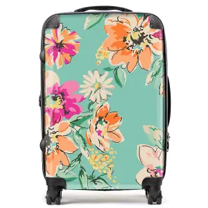 Bright Flower Sketch Suitcase - Medium