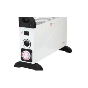 EMtronics 2KW Convector Heater Radiator with Adjustable Thermostat and Timer - White