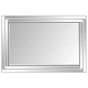 MirrorOutlet Luxford All Glass Bevelled Mirror 90 x 60 CM