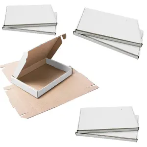 5 x White Small Single Wall Die Cut Packing Shipping Boxes C6