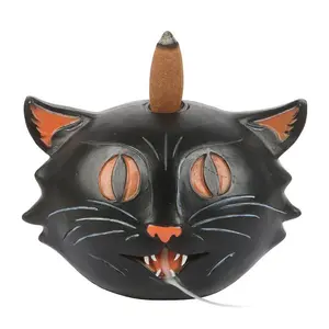 Something Different Feline Frights Cat Backflow Incense Burner Black (One Size)