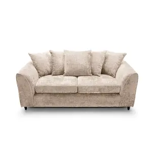 Harriet Crushed Chenille 3 Seater Sofa in Cream