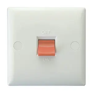 Varilight XO45SW Value Polar White 45A DP Cooker Switch Single Plate