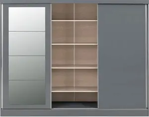 Cascio 3 Door Sliding Wardrobe Zipcode Design Finish: Grey