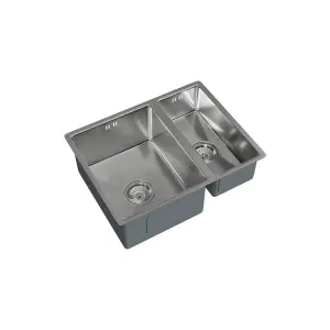 Kersin Elite Brushed Stainless Steel Undermounted 1.5 Bowl Sink (W) 555 x (L) 440mm