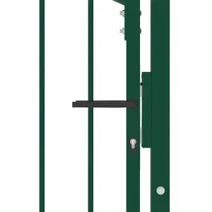 Berkfield Fence Gate with Spikes Steel 100x200 cm Green