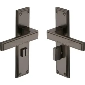 Heritage Door Handle for Bathroom Atlantis Design Matt Bronze