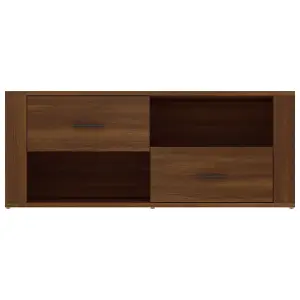 Berkfield TV Cabinet Brown Oak 100x35x40 cm Engineered Wood