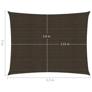 Berkfield Sunshade Sail 160 g/m2 Brown 2x3.5 m HDPE