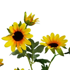 Pack of 6 x 70cm Artificial Yellow Daisy Flower Spray