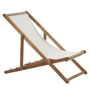 Sun Lounger Wood Light Brown ANZIO