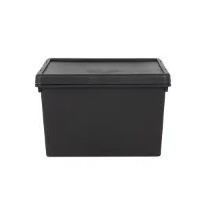 3 x Wham Bam 45L Stackable Recycled Plastic Storage Box & Lid Black