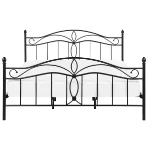 Metal EU Super King Size Bed Black ANTLIA