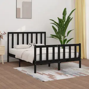 Berkfield Bed Frame Black Solid Wood 120x200 cm