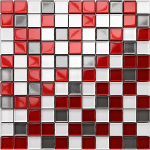 Glass mosaic on mesh for bathroom or kitchen 300mm x 300mm - Modern art