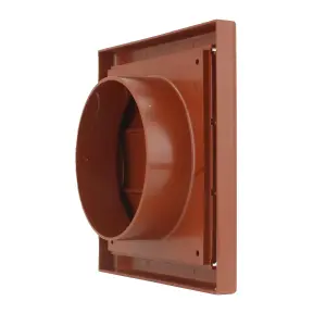 Blauberg Plastic Gravity Shutter Grille with Round Read Spigot - 100mm - Terracotta