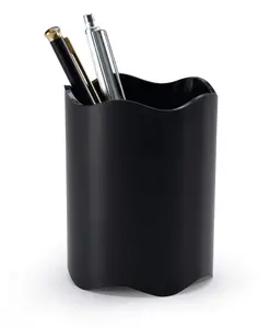 Durable TREND Pen Pot Pencil Holder Desk Tidy Organizer Cup - Black