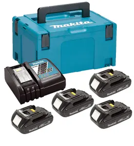 Makita BL1815 18v 4 x 1.5ah Lithium Batteries DC18RC Fast Charger + Makpac Case