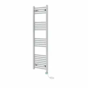 Rinse Bathrooms Smart WiFi Thermostatic Electric Bathroom Straight Heated Towel Rail Radiator with Timer 1400x400mm - Chrome