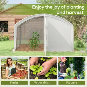 Outsunny 4 x 3 x 2m Polytunnel Greenhouse with Door, UV-resistant PE Cover