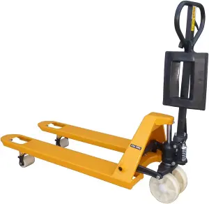 LiftMate Hand Pump Pallet Truck with Compact Chock for Euro & UK Pallets, 2500kg Capacity, Heavy Duty Jack Trolley