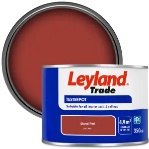 Leyland Trade Vinyl Matt Walls & Ceilings Emulsion Paint Signal Red (RAL 3001) 350ml Tester