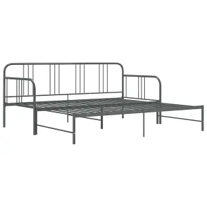 vidaXL Pull-out Sofa Bed Frame without Mattress Grey Metal 90x200 cm