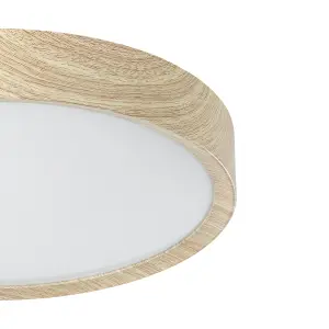 EGLO Musurita Natural Wood & Plastic Diffuser Ceiling Light