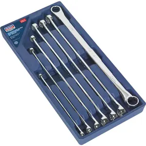 10-Piece Extra Long Double Ended Ring Spanner Set - 12 Point Metric Hand Wrench