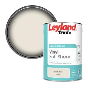 Leyland Trade Vinyl Soft Sheen Walls & Ceilings Emulsion Paint Cream Cake (PPG14-23) - 5L